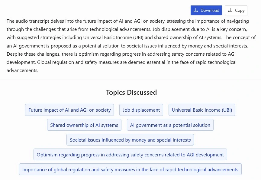 Summary & Topics