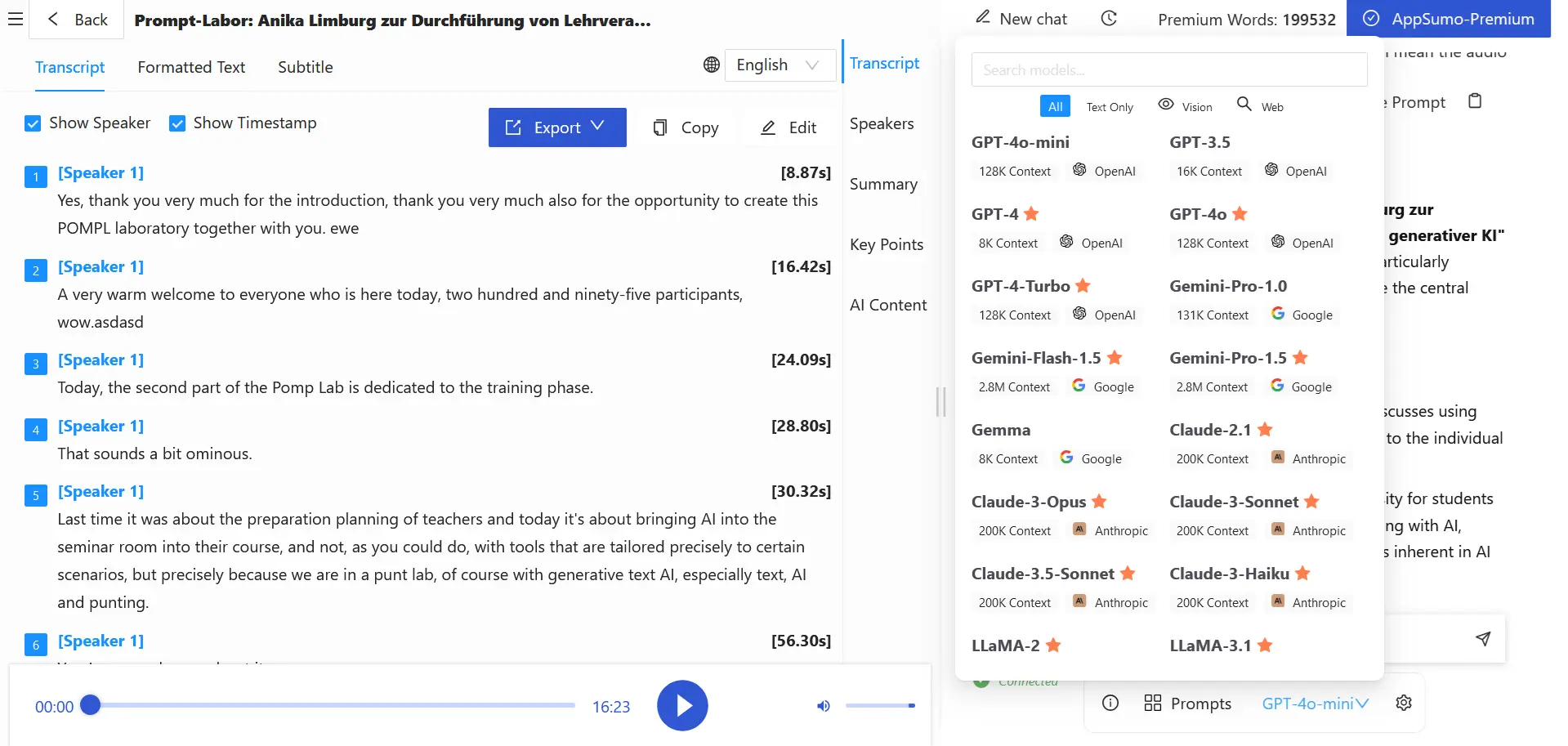 AI Transcription